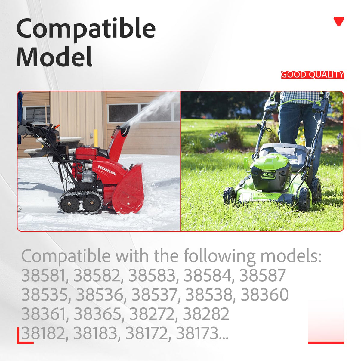 XVRTJ compatibility list image covers Toro and Timemaster models.