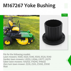 Close-up of XVRTJ M167267 bushing shows durable material for Z-series mowers