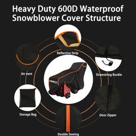 XXCXX universal snow blower cover protects from rain, snow, dust.