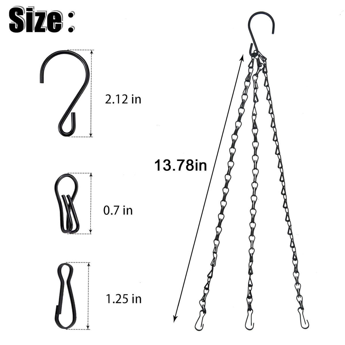 XXFBJNMD adjustable hooks let you customize chain length.