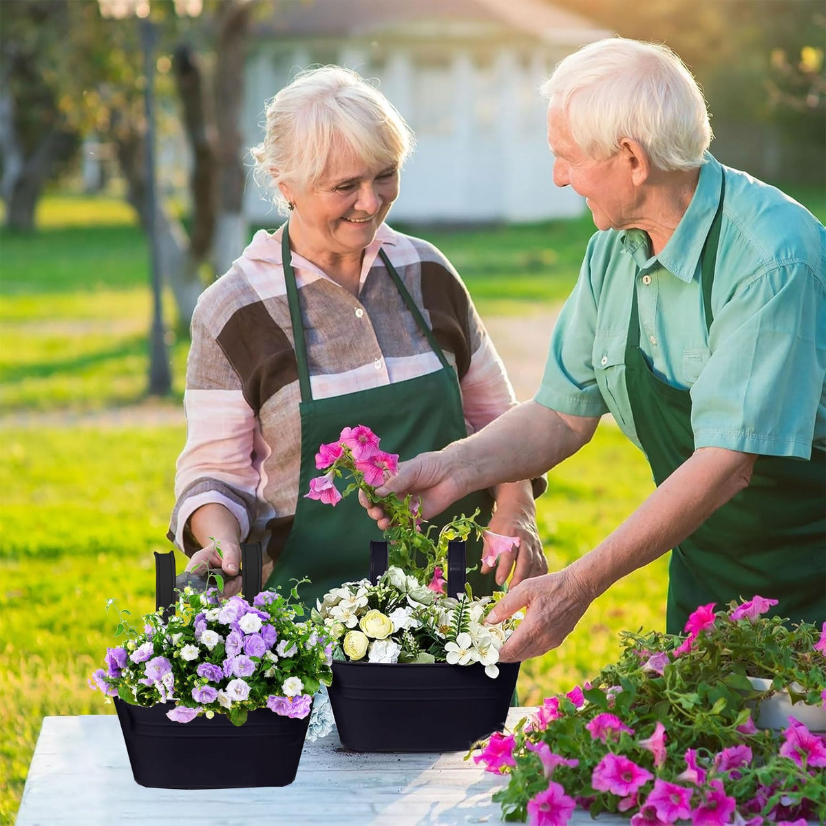 XXFBJNMD metal rail planters withstand sun and weather