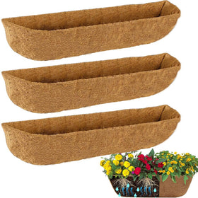 XXINGEM 3Pcs coir liners ready to fit a 24-inch window basket for easy setup.