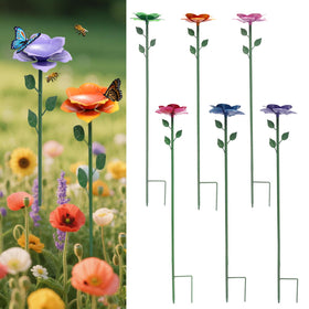 XXOUOUG Bee Watering Station with flower design attracts pollinators for healthy garden hydration.