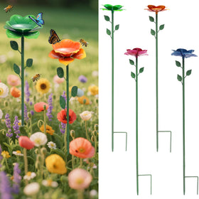 xxououg bee watering station with flower design attracts pollinators and supports garden health.