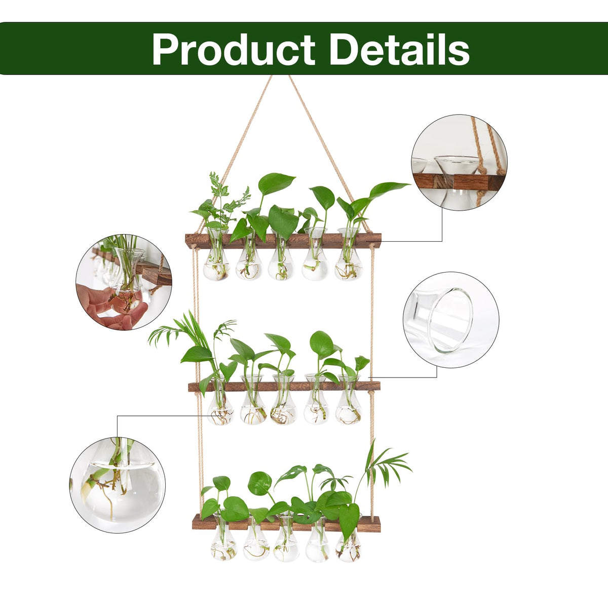 XXXFLOWER 3-tier planters wall terrarium displayed as space-saving decor