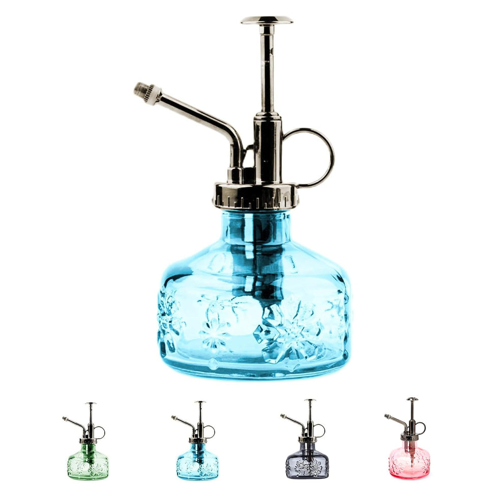 XXXFLOWER glass plant mister with top pump for precise mist on indoor plants