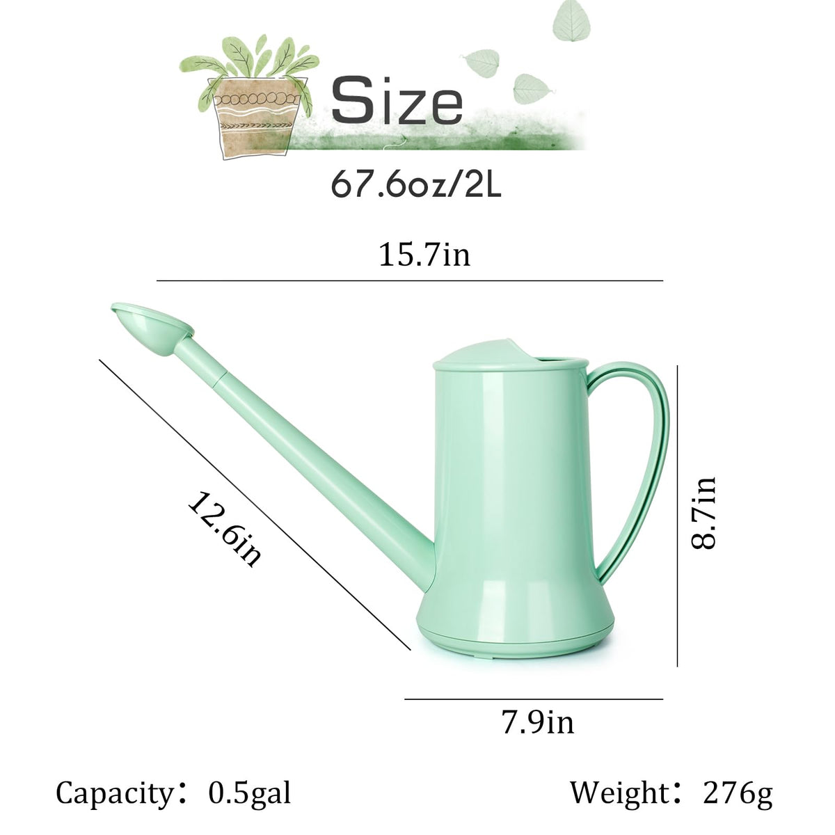 XXXFLOWER long spout green can with extended reach for base watering
