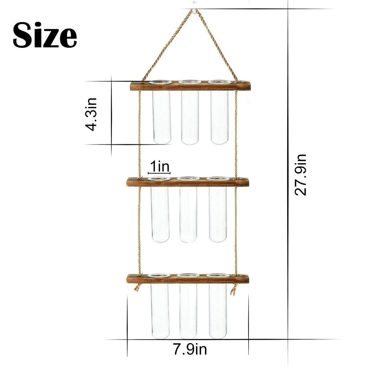 XXXFLOWER wall-hanging propagation display with nine glass tubes for compact planting space.