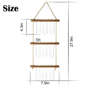 XXXFLOWER wall-hanging propagation display with nine glass tubes for compact planting space.