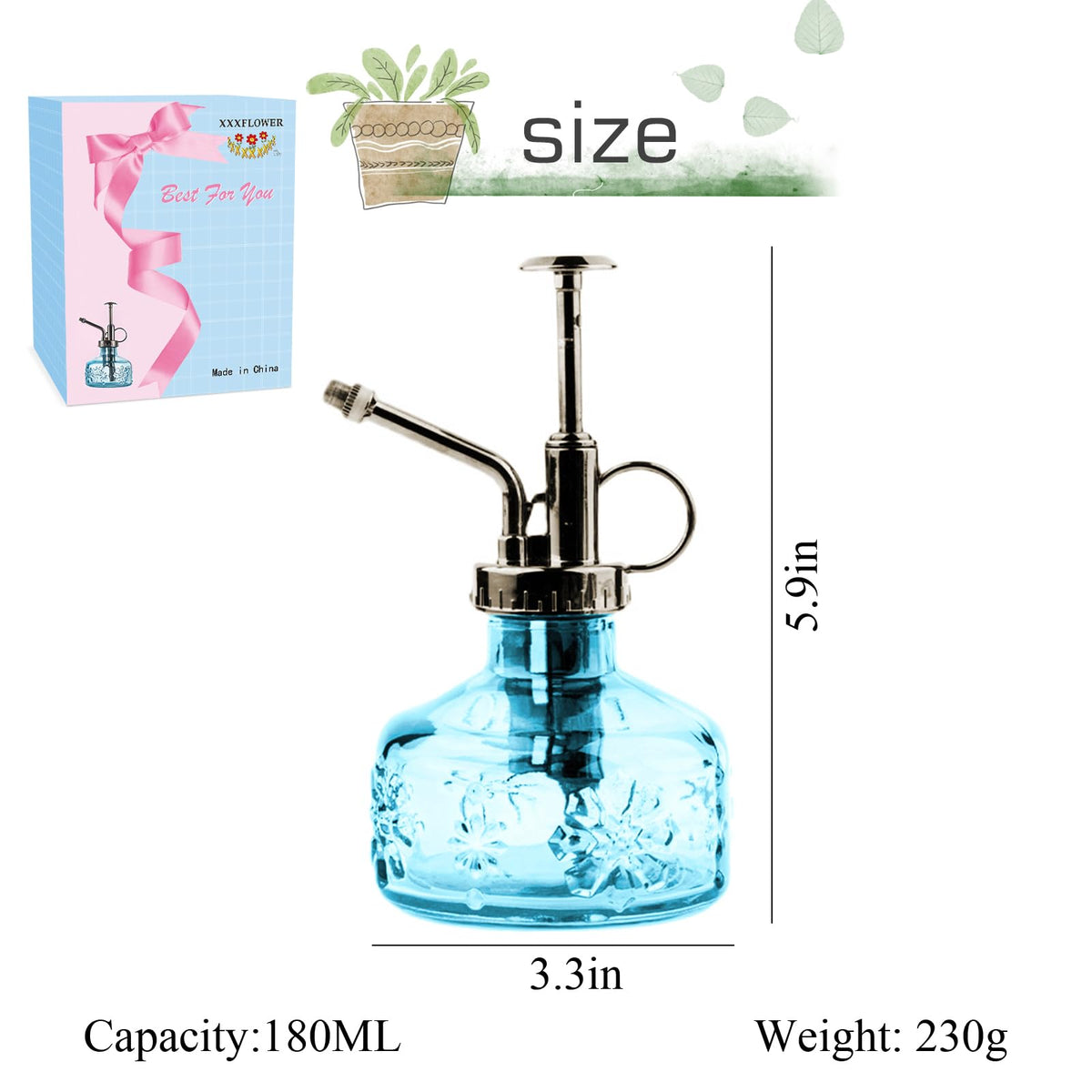 XXXFLOWER thick transparent glass body highlighting durability and visibility