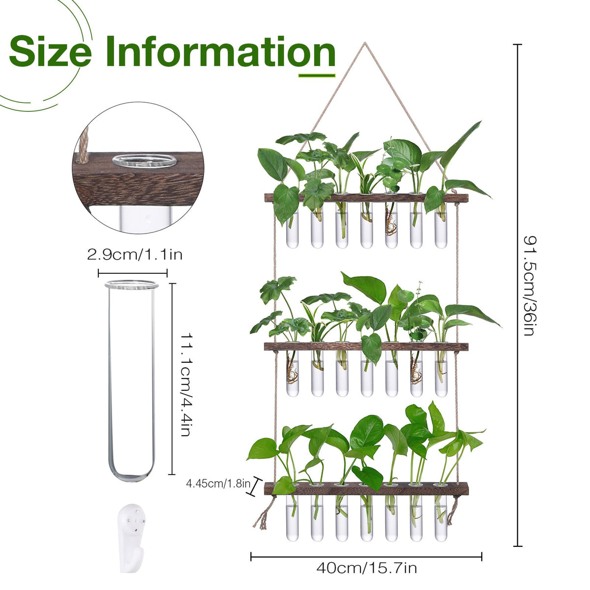 XXXFLOWER three-tier wooden stand holds glass tubes for compact propagation display