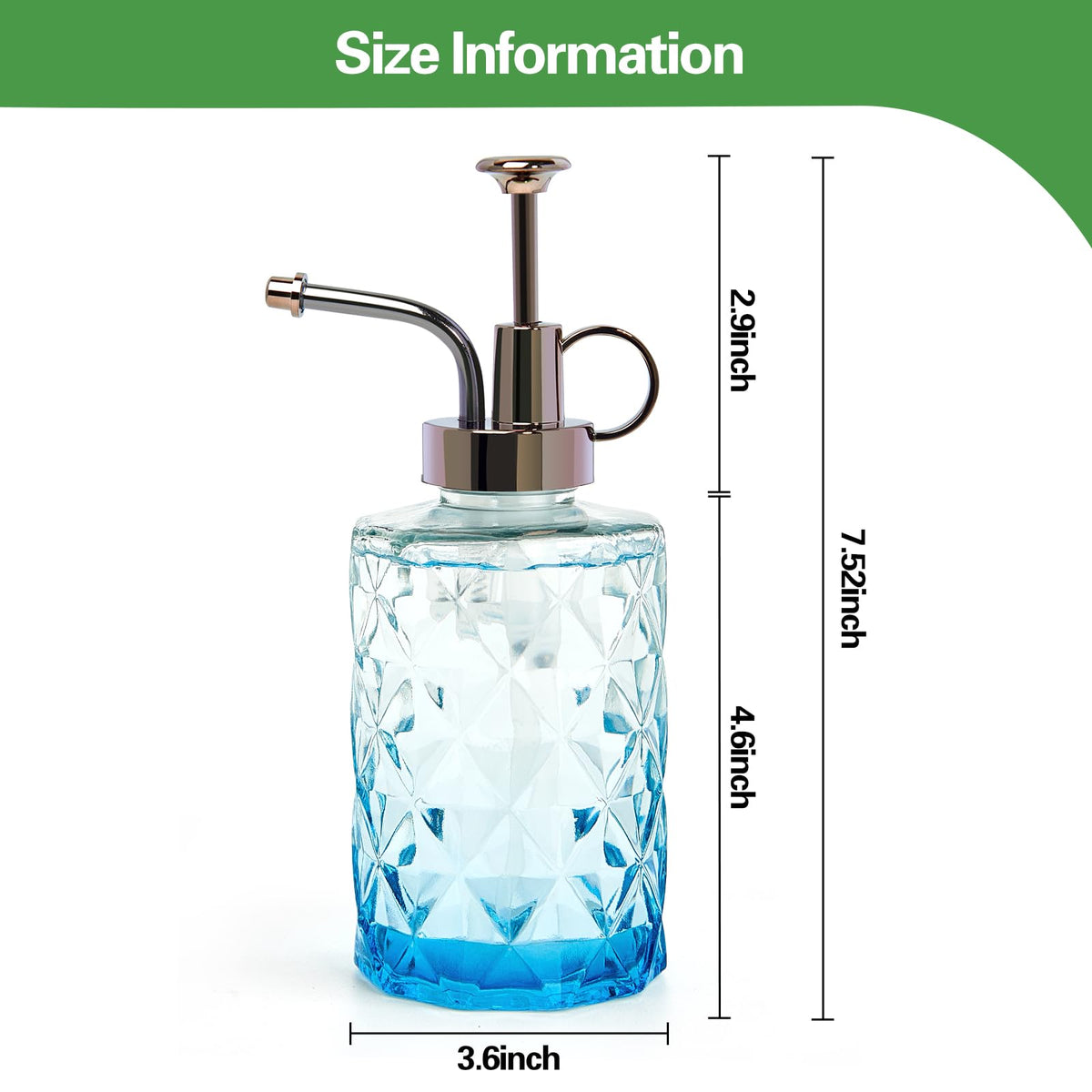 XXXFLOWER upgraded glass sprayer with durable pump and stainless steel rod.