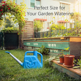 XXXFLOWER blue long 16.1-inch spout reaches distant plants without splashing.
