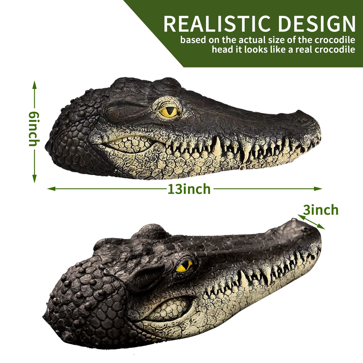 Xxzhiho alligator head decoy floats with lifelike movement to protect fish.