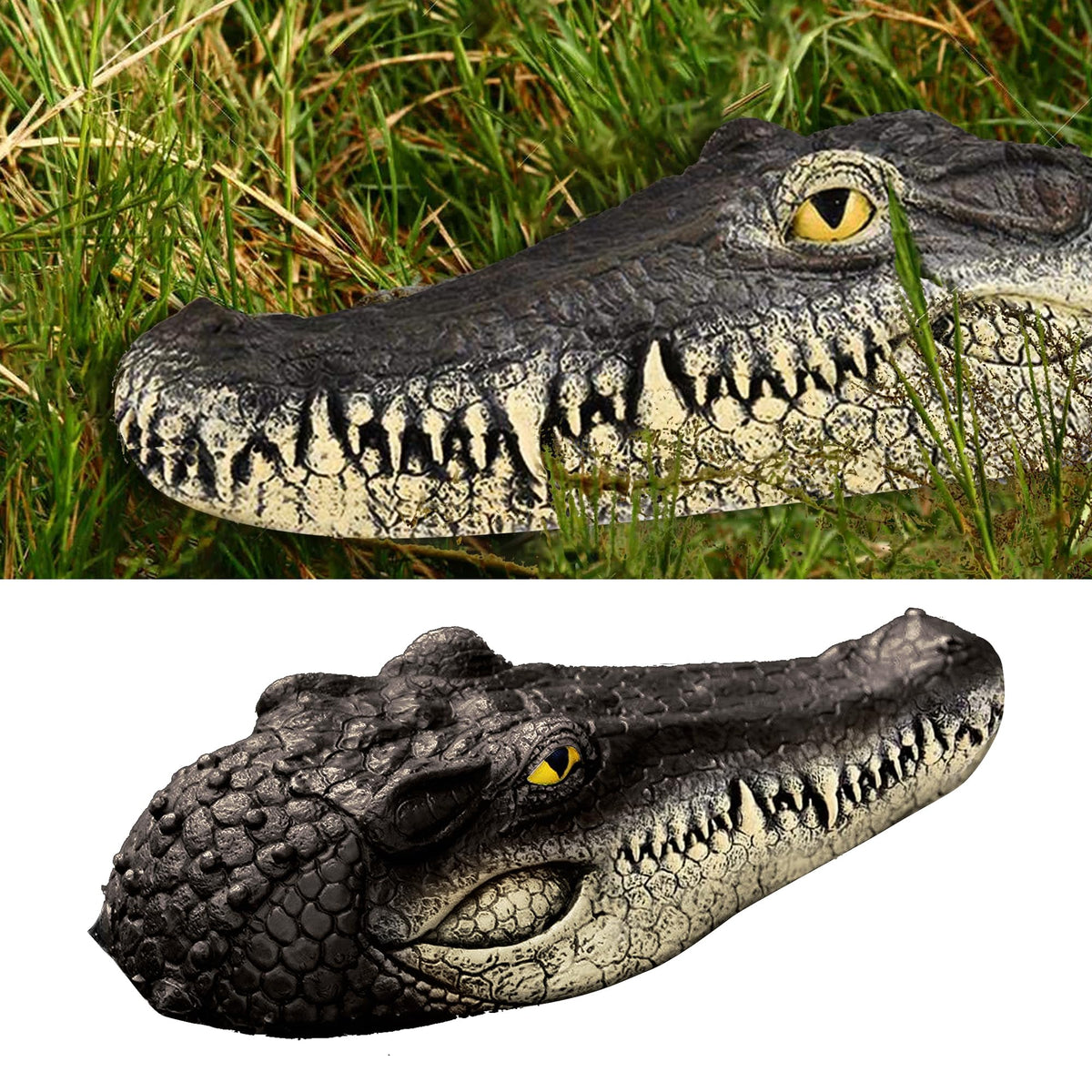 Xxzhiho floating alligator head deters birds while enhancing pool decoration.