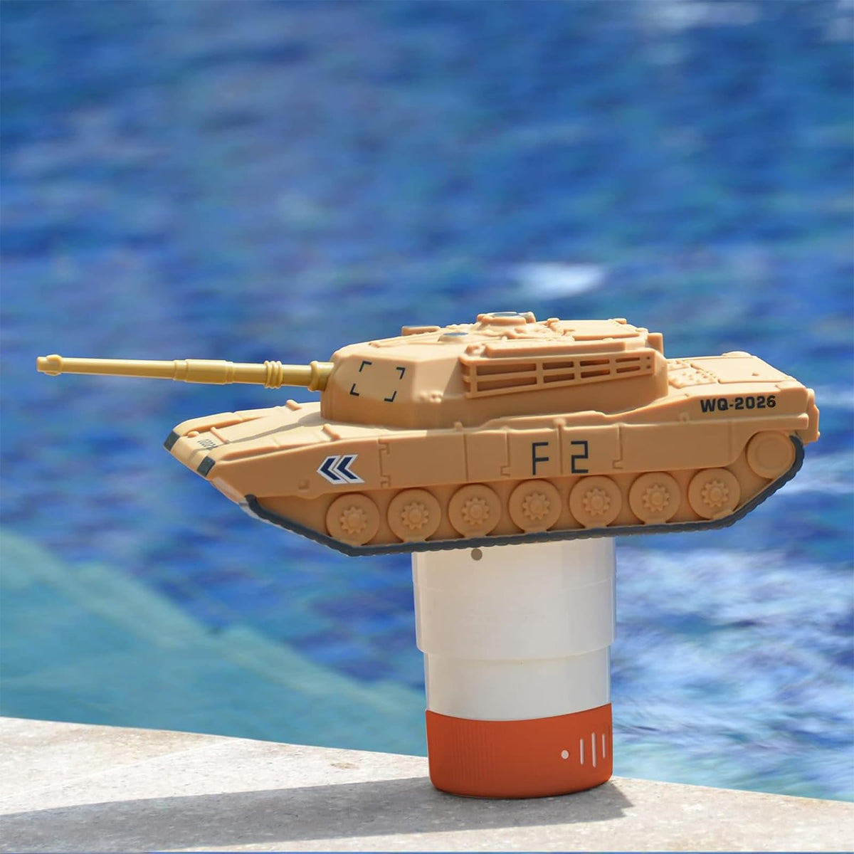 XY-WQ Chlorine Floater in-use with 1-inch tablets delivers steady dosing