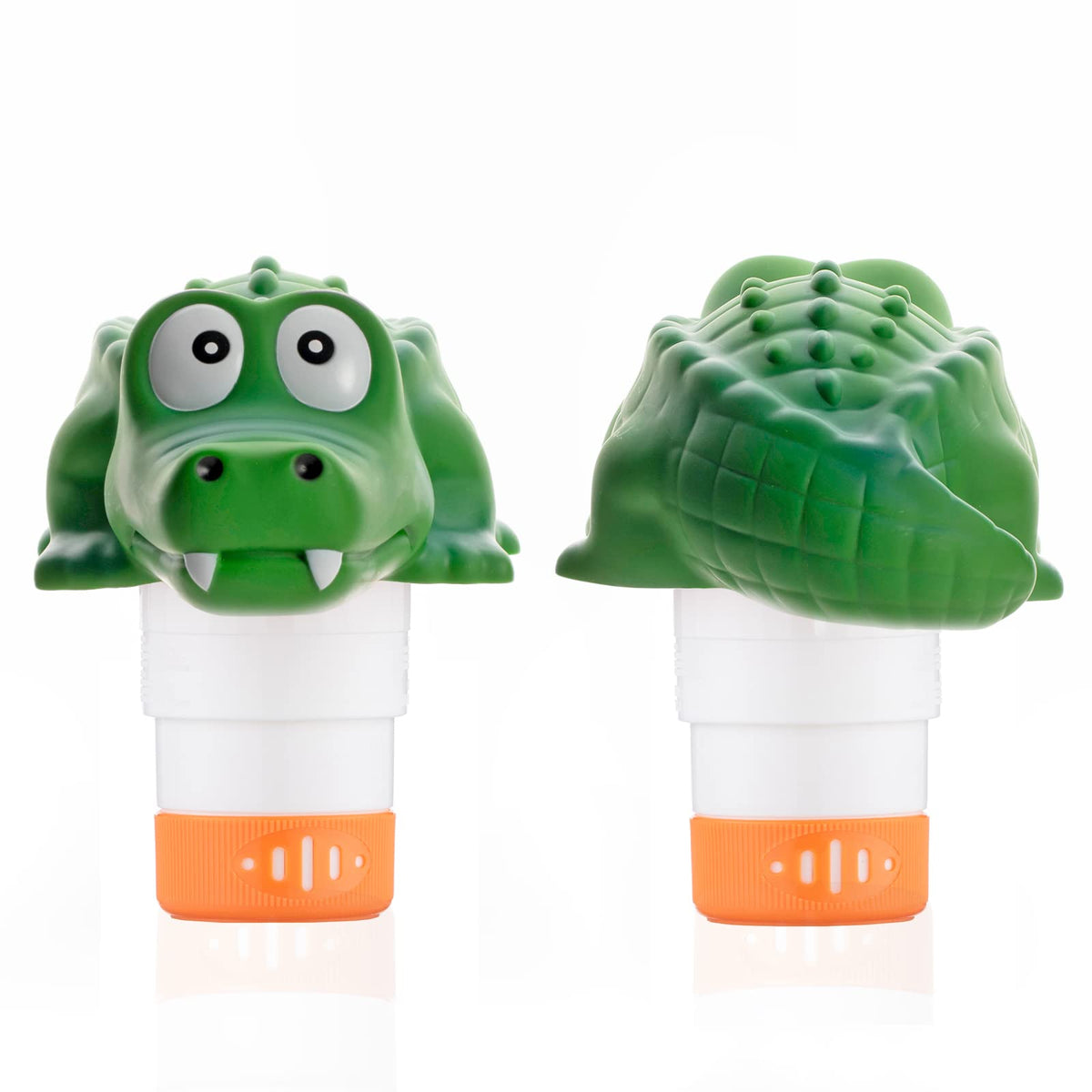 XY-WQ alligator chlorine floater side view demonstrates compact design for storage.