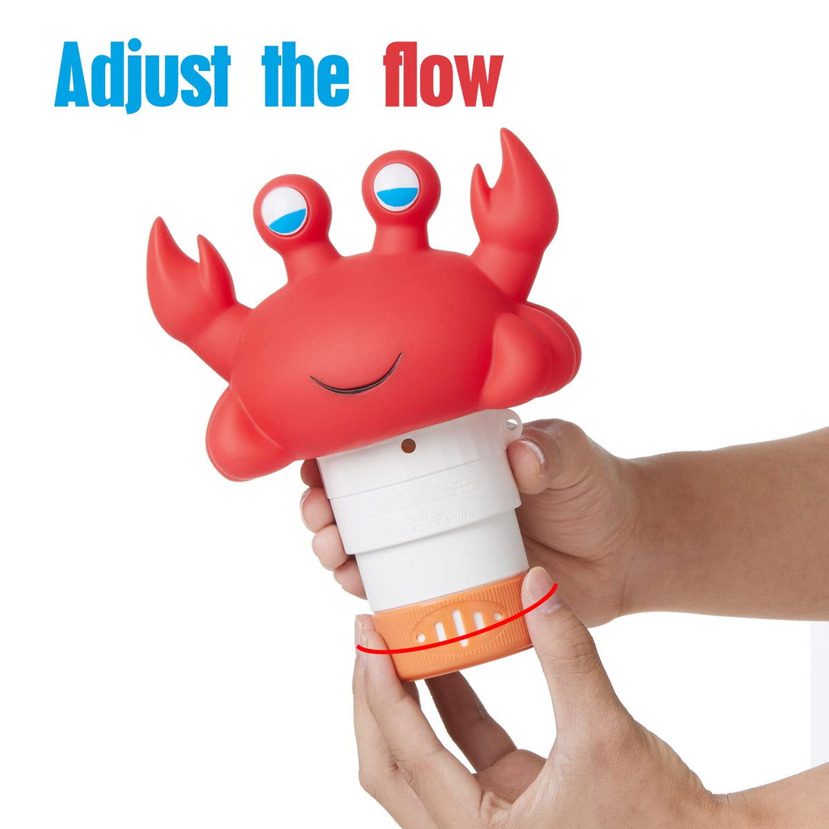 XY-WQ crab chlorine floater front view showing adjustable flow dial
