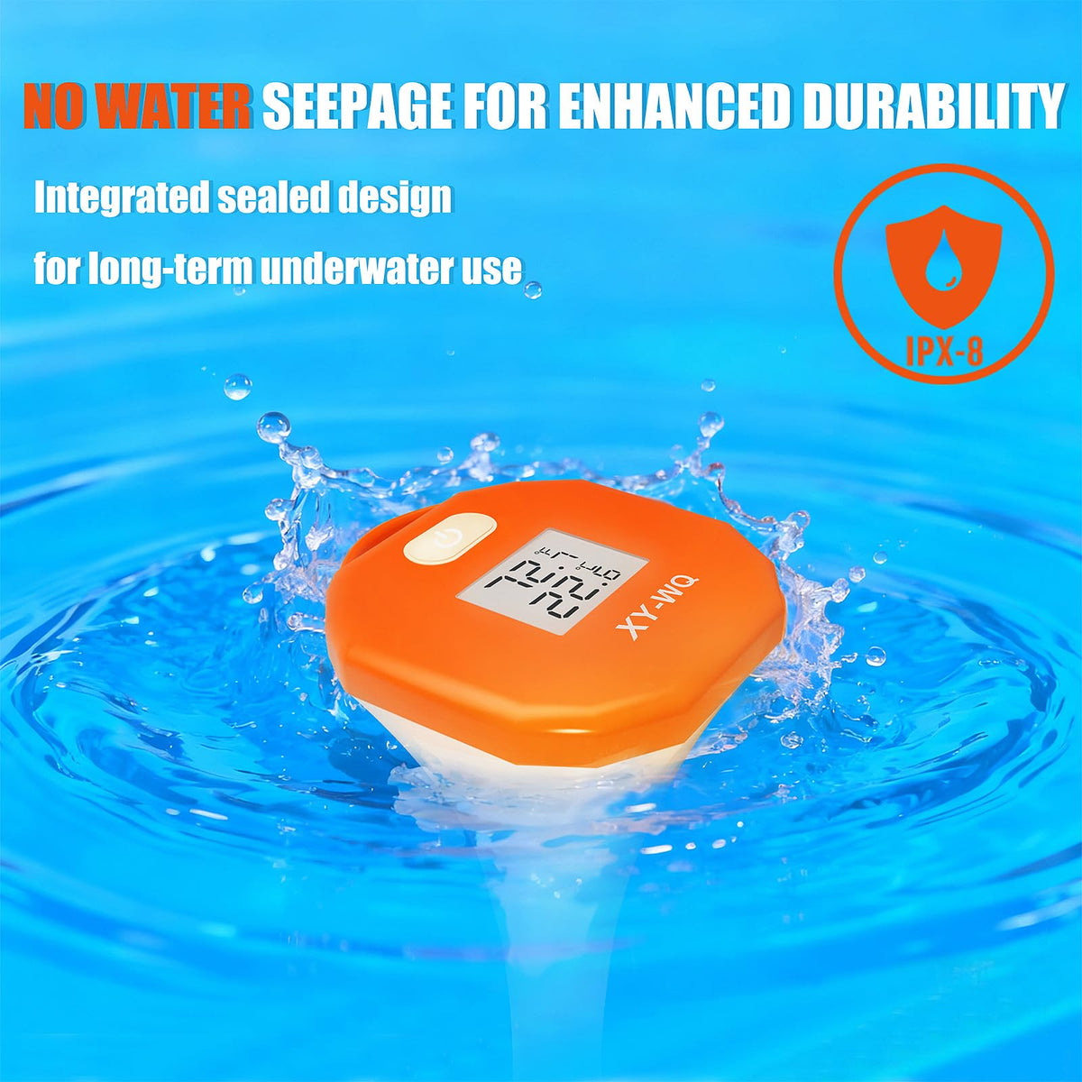 XY-WQ thermometer with safety rope keeps it secured to the pool ladder