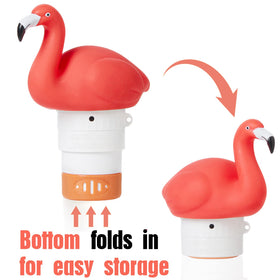 XY-WQ Flamingo Chlorine Floater features flow-adjustment-ring for customizable chlorine release.