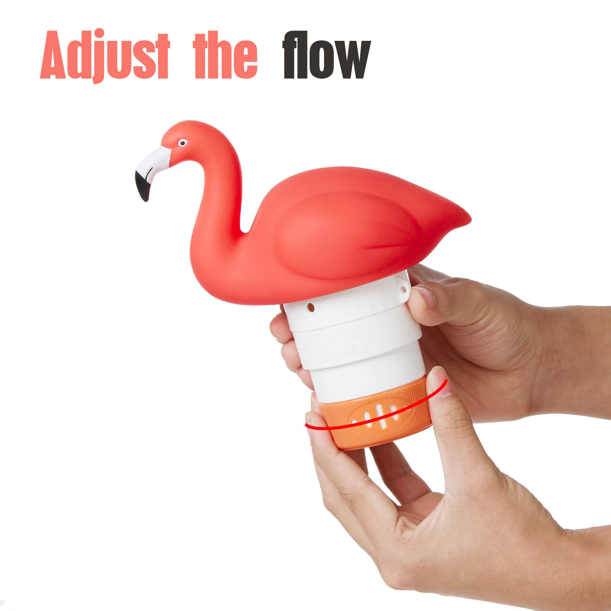 XY-WQ Flamingo Chlorine Floater with four-tabs-capacity for easy 1-inch tablet loading.