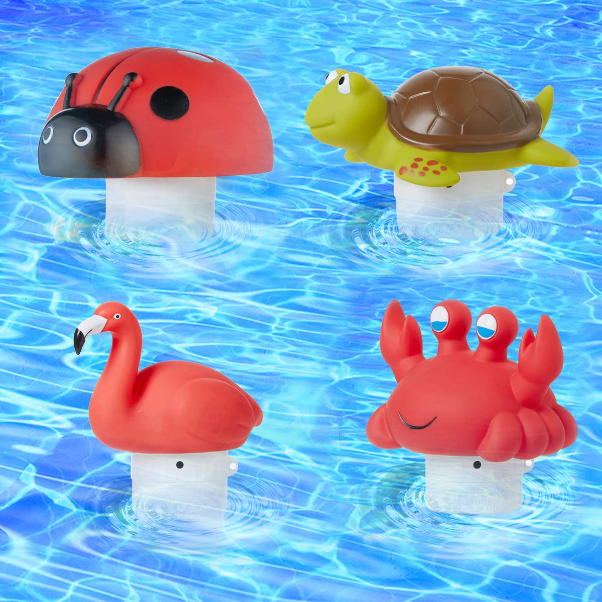 Close-up of XY-WQ logo on Ladybug floater for brand detail