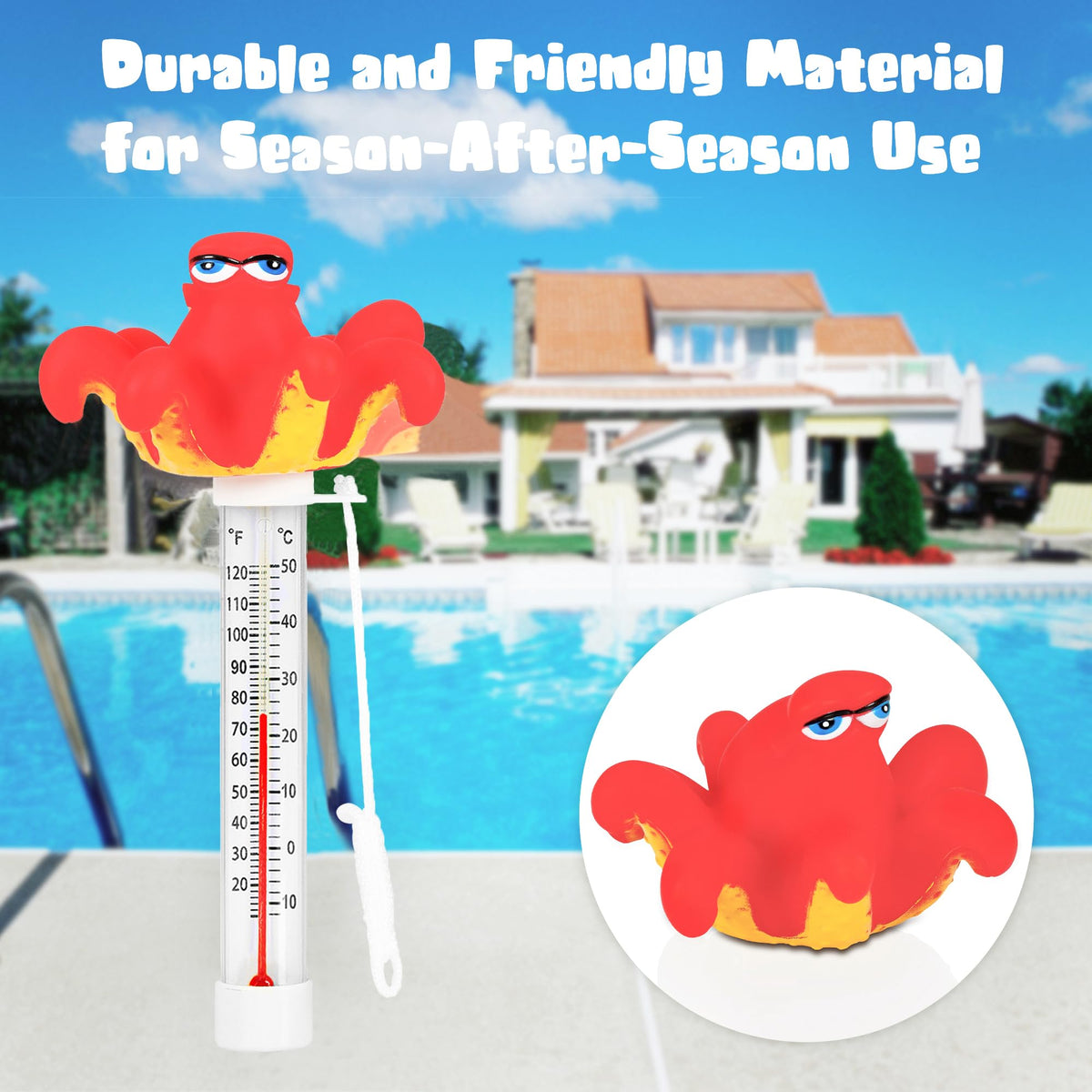XY-WQ Octopus thermometer water-safe design for versatile environments.