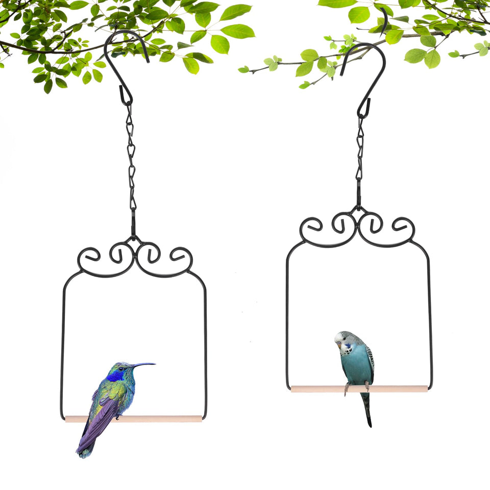 XYADX 2PK metal frame hummingbird swings provide durable outdoor perches.