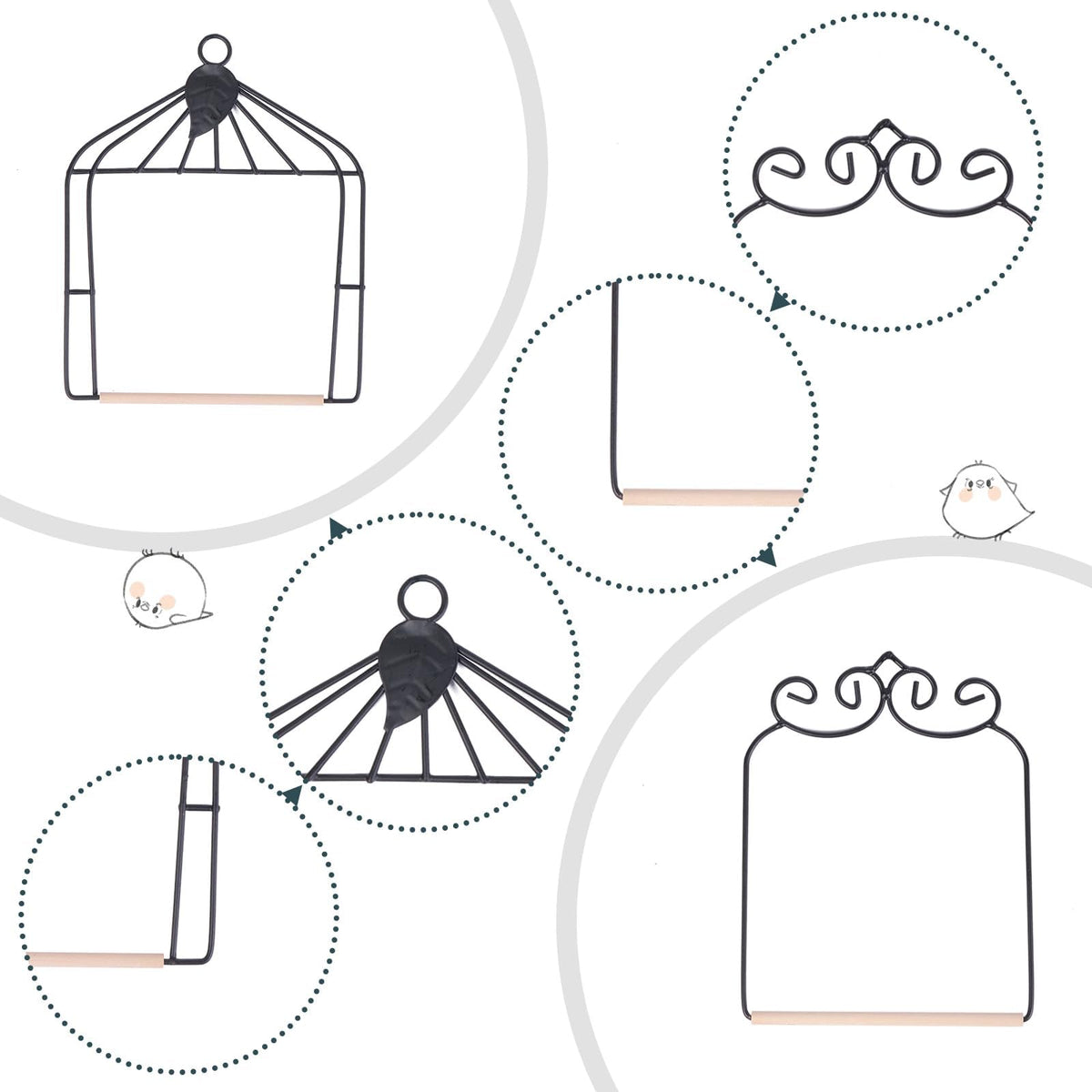 XYADX durable outdoor decor featuring two swings for birds.