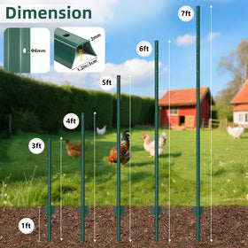 XYADX heavy-duty garden post with tabs ready for wire and signs