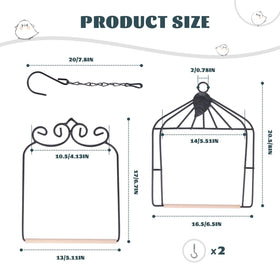 XYADX metal-frame hummingbird swing shows two swings connected by sturdy chains.