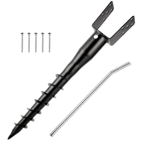 XYADX No Dig Ground Anchor in soil provides instant post support.