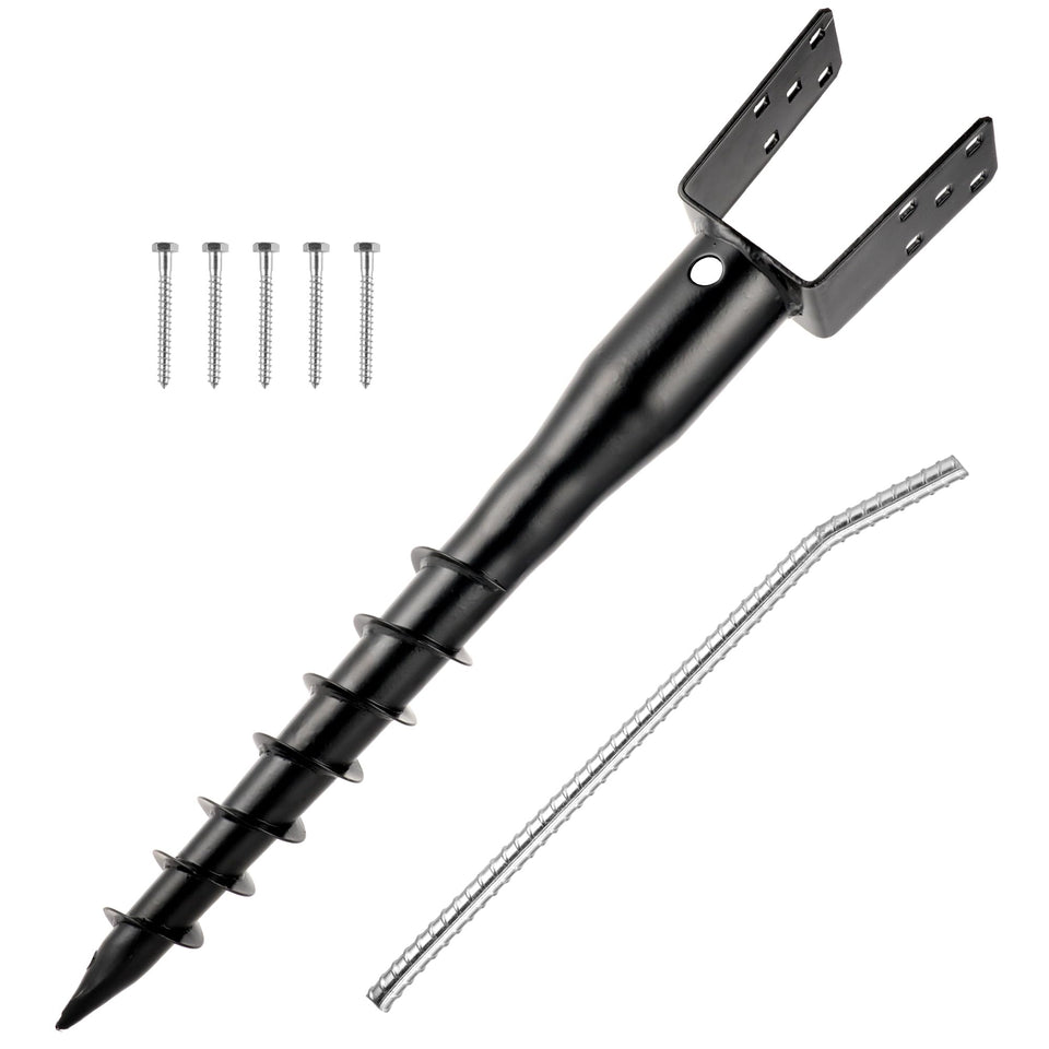 XYADX No Dig Ground Anchor in soil provides instant post support.