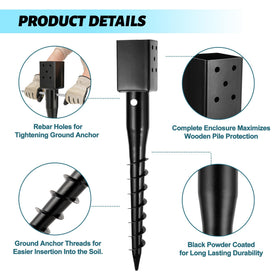 XYADX five lag bolts deliver secure four-sided post stability.