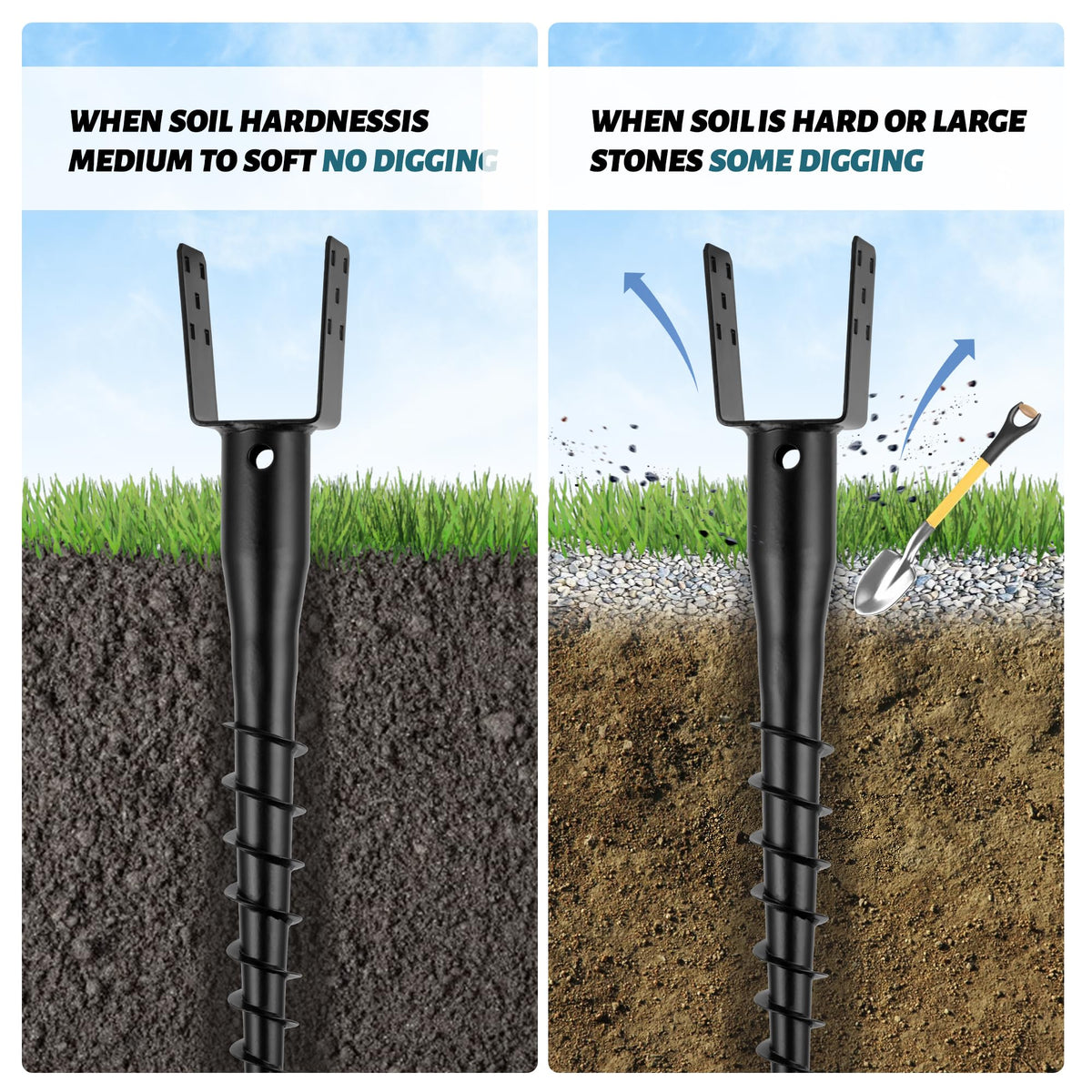 XYADX anchor suitable for fences, mailboxes, and signs