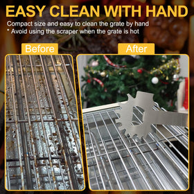 XYK bristlefree scraper body in stainless steel for durable grill cleaning.