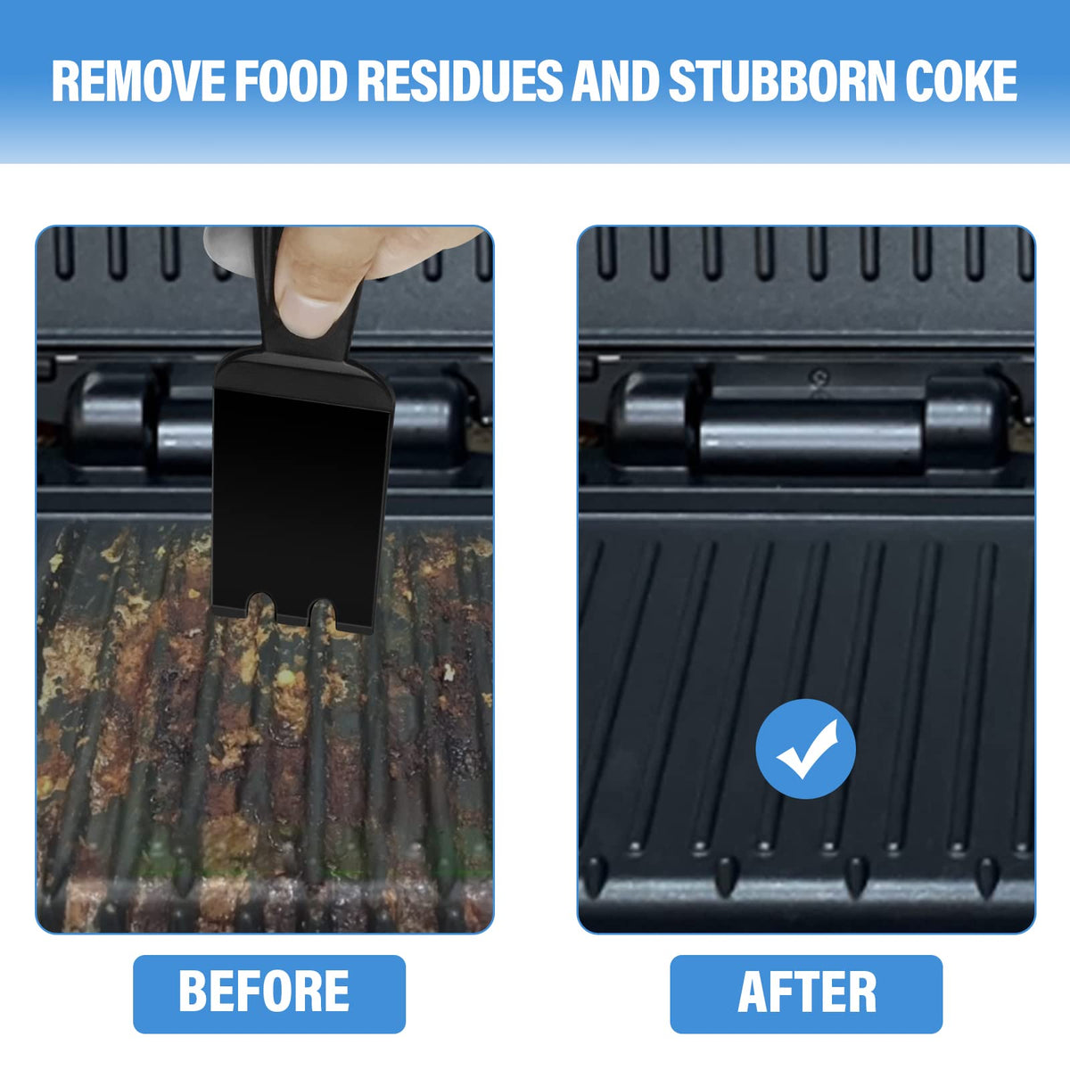 XYK grill spatula scraper showing nonstick-safe design for coatings