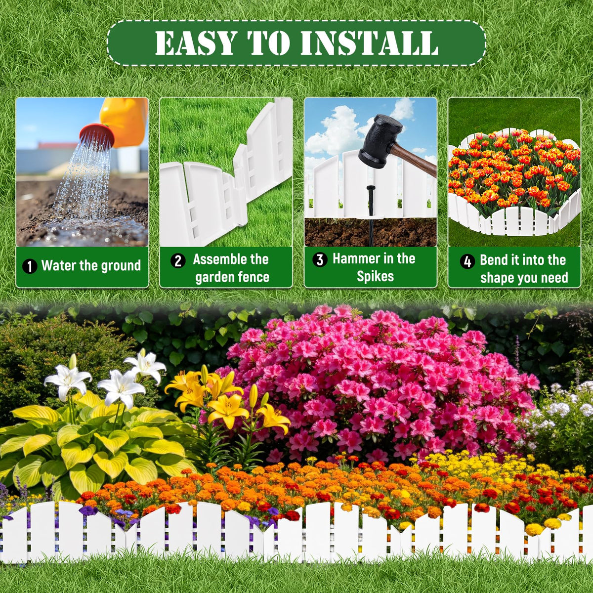 XZCYAMPF easy-install edging helps create tidy garden edges without digging.