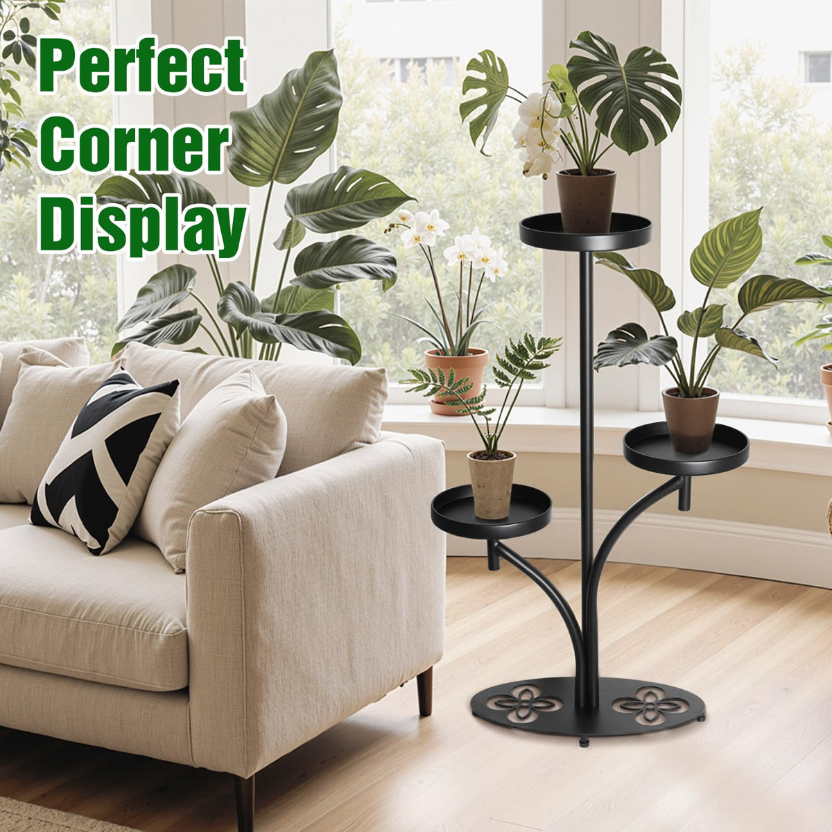 XZHXZH corner display stand maximizes plant arrangement in small rooms