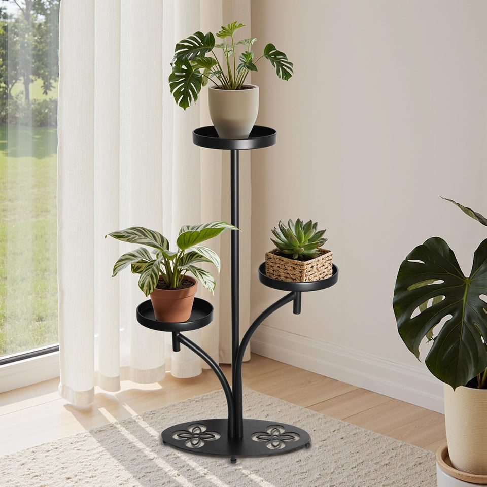 XZHXZH indoor 3-tier plant stand offers space-saving display for compact rooms