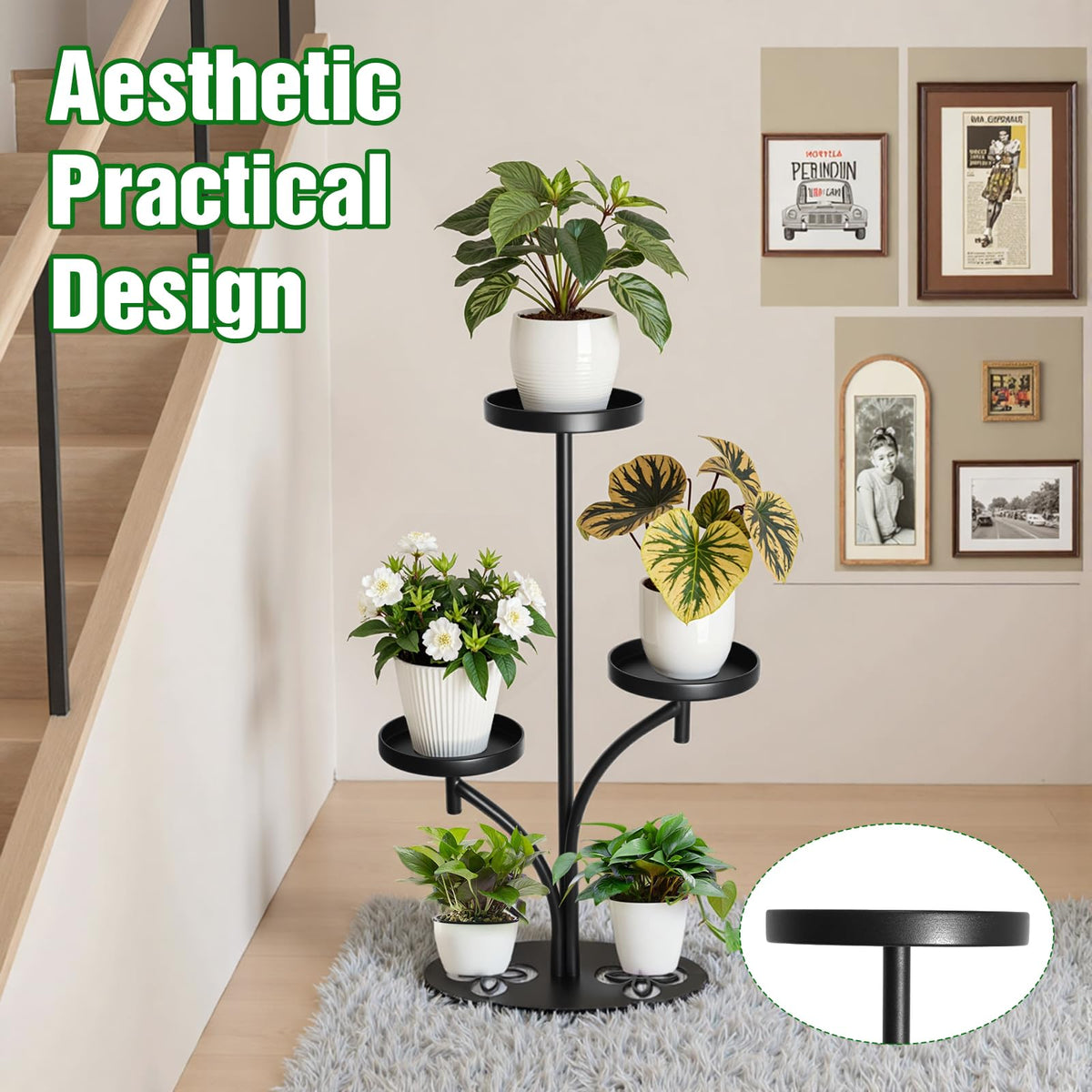 XZHXZH layered flower pot rack suits indoors or outdoors with durable finish