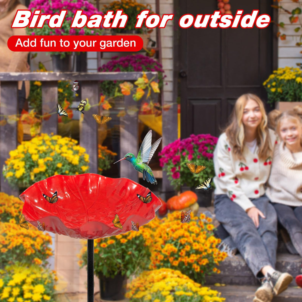 Xzunk bright garden bird baths brighten yard decor and attract birds.