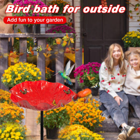 Xzunk bright garden bird baths brighten yard decor and attract birds.