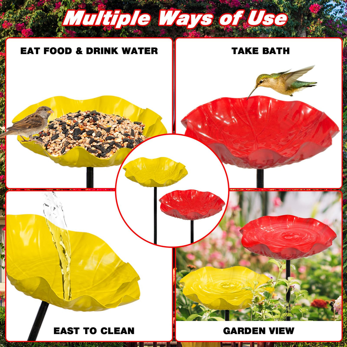 Xzunk red hummingbird feeder enhances garden color and bird visits.