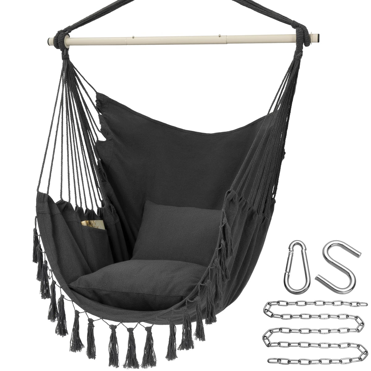 Y- STOP hammock chair in living room provides cozy relaxation
