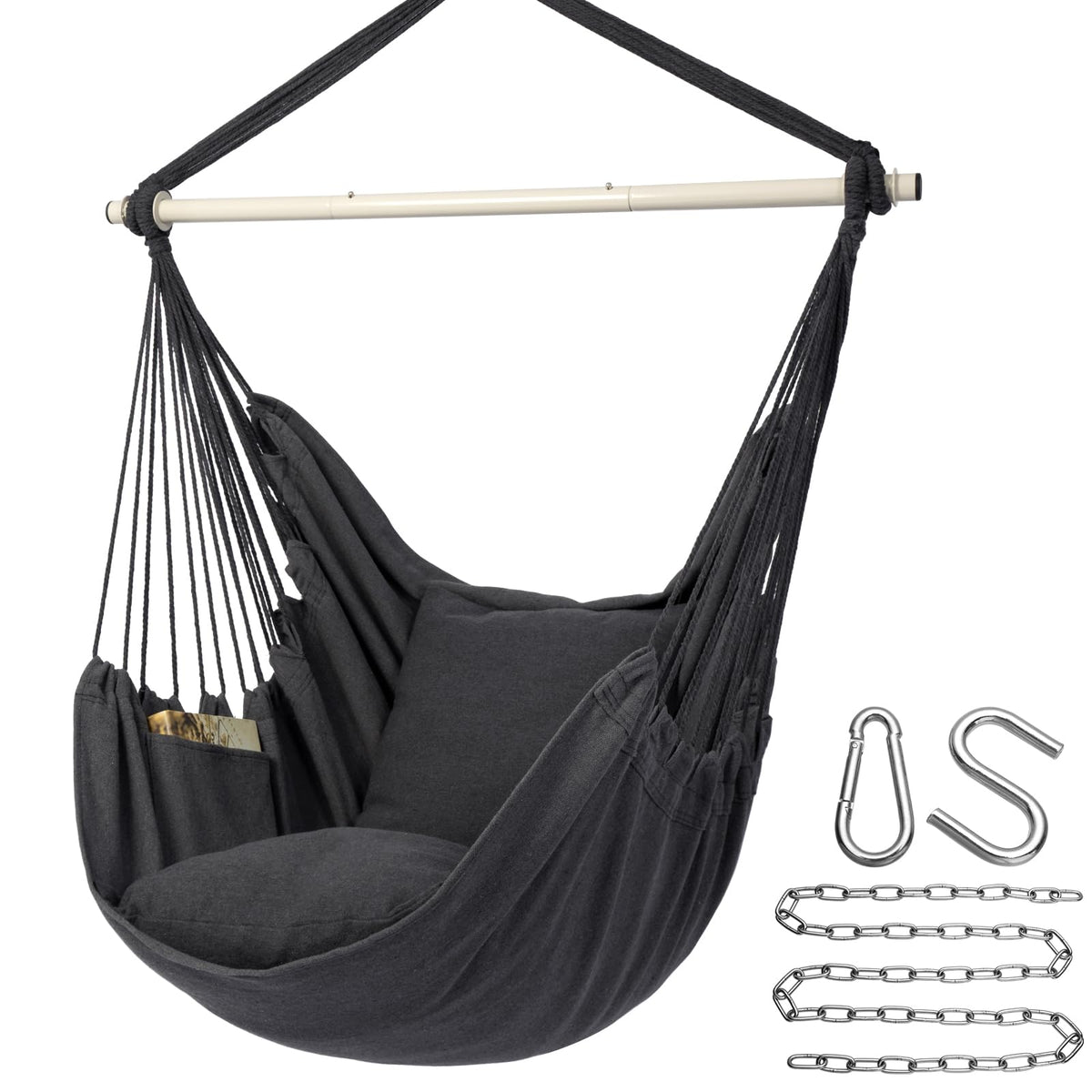 Y- STOP Hammock Chair with removable spreader bar for stability.