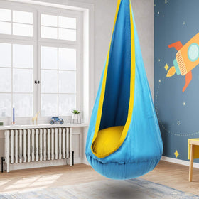 Y-STOP pod-swing inflatable pillow provides cushioned support for naps and reading