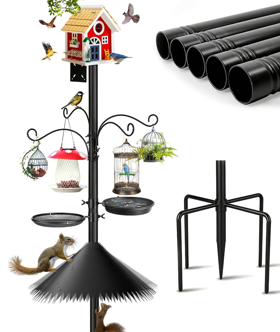 YaPaPa 93-inch bird feeder pole for versatile garden setup and easy viewing.