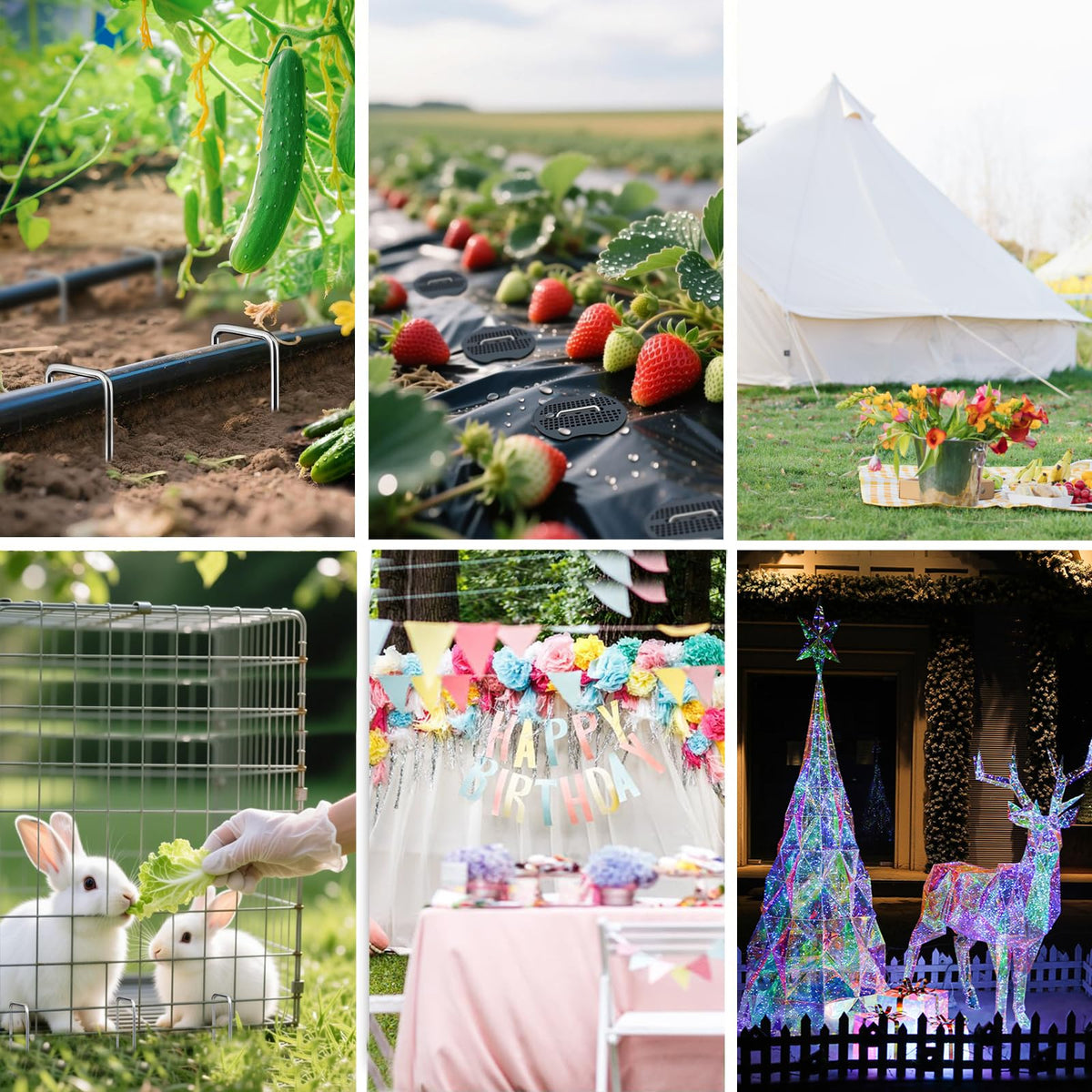 YACOO tent and lawn stakes provide versatile outdoor securing.