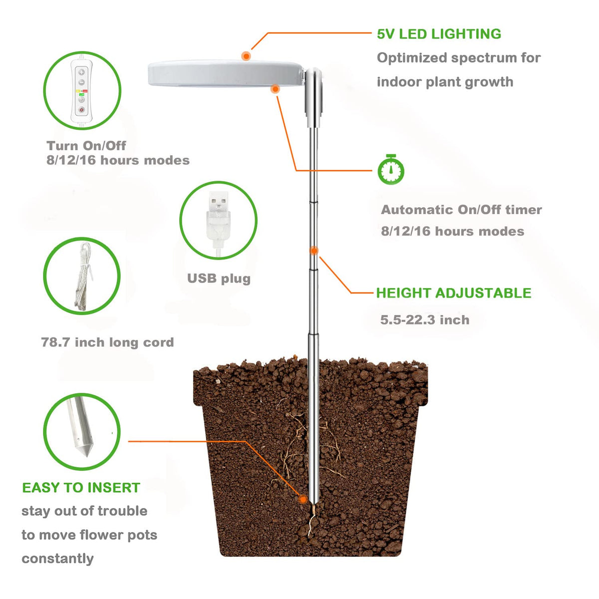 Yadoker aluminum shell cools the light for safe handling.